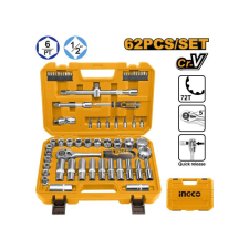 INGCO Dugókulcs készlet 62 részes 1/2'' 10-32 mm CrV dugókulcs