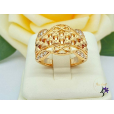  Ingrid gold antiallergén széles gyűrű gyönyörű mintával, végtelen jellel 18K gyűrű