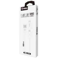 Inkax CK-35 2in1 Lightning+Micro USB 1M Adatkábel - Fehér mobiltelefon kellék