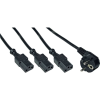 Inline 16657I tápkábel Fekete 5 M CEE7/7 3 x C13 csatlakozó (16657I)