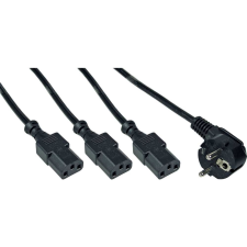 Inline 16657I tápkábel Fekete 5 M CEE7/7 3 x C13 csatlakozó (16657I) kábel és adapter