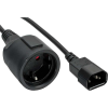 Inline 16659K tápkábel Fekete 0,5 M F típusú hálózati csatlakozó C14 csatlakozó (16659K)