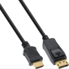 Inline 17188 video átalakító kábel 7,5 M DisplayPort HDMI Fekete (17188)