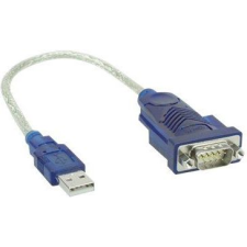 Inline 33304 soros kábel Kék, Átlátszó USB A típus DB-9 (33304) kábel és adapter