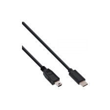 Inline 35755 USB Type-C apa - Mini USB Type-B apa 2.0 Adat és töltő kábel - Fekete (5m) (4043718249978) kábel és adapter