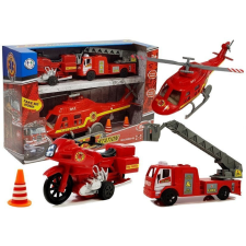  Inna Tűzoltó Járművek Szett: Motor, Tűzoltóautó, Helikopter Világítással és Hangokkal autópálya és játékautó