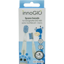 innoGIO GIOGiraffe Spare Heads for Sonic Toothbrush tartalék fejek a szónikus elemes fogkeféhez gyermekeknek GIOGiraffe Sonic Toothbrush Blue 2 db pótfej, penge