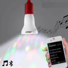 InnovaGoods Sokszínű LED izzó bluetooth hangszóróval izzó