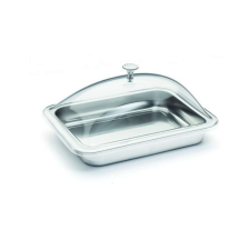 Inoxibar Inoxibar rozsdamentes tálca elegáns ételzáró fedéllel 18% inox 21x15 cm konyhai eszköz