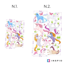 INSPIO Falmatrica lányoknak - Unikornis család N.1 - Kicsi szett  (3617f) tapéta, díszléc és más dekoráció