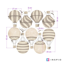 INSPIO Hőlégballon falmatricák barna színben (9141f) tapéta, díszléc és más dekoráció