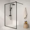  Inspiro Design Liberta Walk-in Black, zuhanyfal, 8mm vastag üveg, fekete keret, 80x200 cm