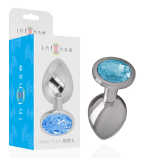 INTENSE ANAL TOYS INTENSE - ALUMÍNIUM FÉM ANÁLIS DUGÓ KÉK KRISTÁLLYAL, L-ES MÉRET anál