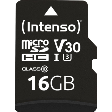 Intenso 16GB microSDHC Intenso Professional memóriakártya + adapter UHS-I C10 U1 V30 (3433470) memóriakártya