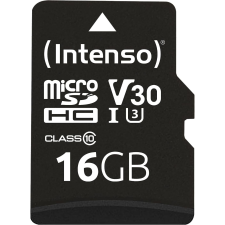 Intenso 16GB microSDHC Intenso Professional memóriakártya + adapter UHS-I C10 U1 V30 (3433470) (3433470) memóriakártya