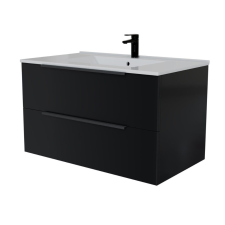  Intenso fiókos fürdőszobai mosdószekrény - 80 cm (magasfényű fekete) fürdőszoba bútor