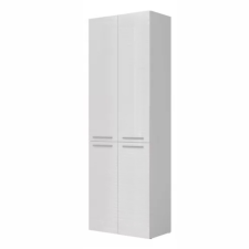 Intenso fürdőszobai állószekrény szennyestartóval - 60 x 180 cm (magasfényű fehér) fürdőszoba bútor