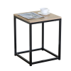 Intenso Home loft stílusú 40 x 40cm szögletes dohányzóasztal / éjjeli szekrény fém lábbal sonoma tölgy | Masszív fém váz