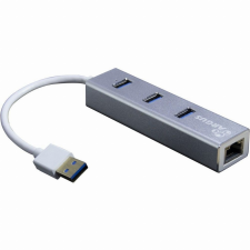 Inter-Tech USB3.0 HUB 3Port Inter-Tech Argus IT-310-S 1x RJ45 Gigabit Lan passiv Silver (88885471) hub és switch