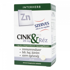 Interherb Szerves cink 25 mg & réz tabletta 60 db vitamin és táplálékkiegészítő