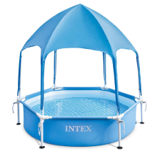 Intex fémvázas Medence tetővel gyerekeknek 183x38cm - Kék medence