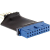 Intos InLine 4043718209958 csatlakozó átlakító USB 3.0 19 Pin USB 2.0 internal Fekete, Kék (33449L)
