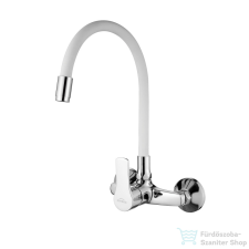 Invena VERSO fali mosogató csaptelep flexibilis kifolyóval,króm/fehér BC-82-E2S-L csaptelep
