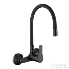 Invena VERSO fali mosogató csaptelep flexibilis kifolyóval,matt fekete BC-82-E44-L csaptelep