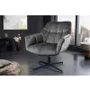 INVICTA Állítható magasságú design fotel Vallerina szürke bársony