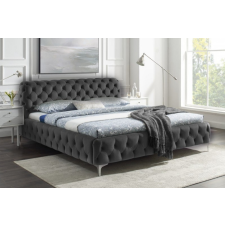INVICTA Design ágy Rococo 180 x 200 cm szürke bársony ágy és ágykellék