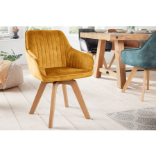 INVICTA Design forgószék Gaura mustársárga bársony bútor