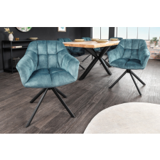 INVICTA Design forgószék Vallerina petrol bársony bútor