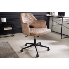 INVICTA Design irodai szék Laney szürkés bézs bársony bútor