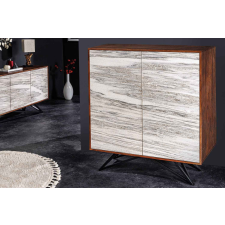 INVICTA Design magas komód Quillon 120 cm szürke fehér természetes kőből bútor
