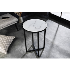 INVICTA Design oldalsó asztal Latrisha 40 cm fehér - márvány utánzata bútor