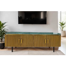 INVICTA Design TV asztal Ifama 160 cm zöld márvány mangófa bútor