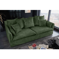 INVICTA Stílusos 3 személyes ülőgarnitúra Eden 200 cm sötétzöld bársony bútor