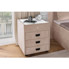 INVICTA Stílusos éjjeliszekrény Laney led világítással 55 cm bézs bútor