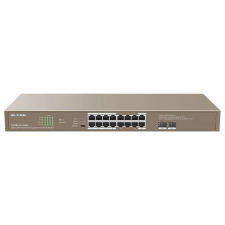 IP-COM G1118P-16-250W 16x Gigabit 2x SFP Desktop PoE Switch hub és switch
