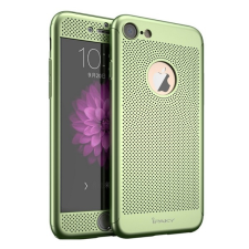 IPAKY Apple iPhone 8 4.7 műanyag telefonvédő (előlap védelem, lyukacsos minta, logo kivágás + edzett üveg) zöld tok és táska