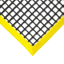  Ipari rácsos gumiszőnyeg csúszásmentes munkaállomás 100x150 cm fekete sárga szegéllyel munkavédelem