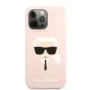  iPhone 13 Pro Karl Lagerfeld Head Silicone KLHCP13LSLKHP tok Light Pink