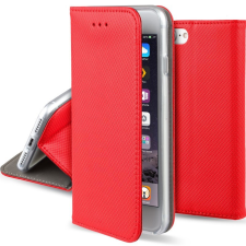  iPhone 14 (6,1&quot;) telefon tok, könyvtok, oldalra nyíló tok, mágnesesen záródó, piros tok és táska