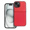  iPhone 15 hátlap tok, telefon tok, stílusos, prémium, piros, Forcell Noble
