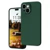  iPhone 16 szilikon tok, hátlaptok, telefon tok, matt, kamera védelemmel, zöld