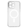  iPhone 17 (6.3") szilikon tok, átlátszó, 1,5mm, kamera védelemmel, Anti Shock Magsafe