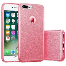  iPhone 7/8 telefontok - pink Shiny tok (Apple logónál kivágással) tok és táska