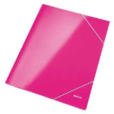  Iratgyűjtő gumis A/4 lakkfényű Leitz rózsaszín naptár, kalendárium