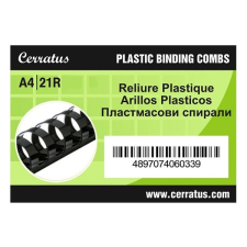 Iratspirál műanyag CERRATUS 45mm fekete spirálozó gép
