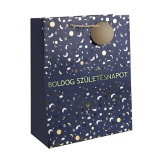 IRIS boldog születésnapot kék/arany bs papírtasak matt 18*23 cm (370361) ajándéktasak